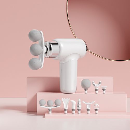 Three-Headed Fascia Gun Home Mini Massager Professional Neck Relaxation Gun Multi-Functional Sports Massager for Men and Women