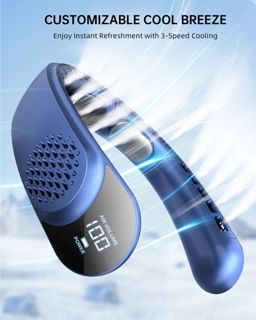 New Neck-Worn Fan: Quiet Operation Air-Cooled Mini USB Neck Fan Rechargeable with Extended Battery Life