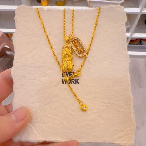 Pixiu Diamond-Studded Vajra Mace Pendant Layered on a Delicate Luxury Collarbone Chain