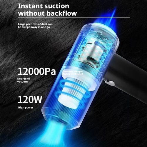 Wireless Car Vacuum Cleaner with Suction and Blowing Functions, Compact USB-Rechargeable Model