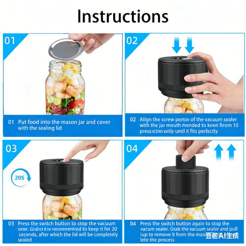 Electric Mason Jar Vacuum Sealer Canning Machine Bottle Vacuum Sealing Machine Automatic Vacuum Preservation