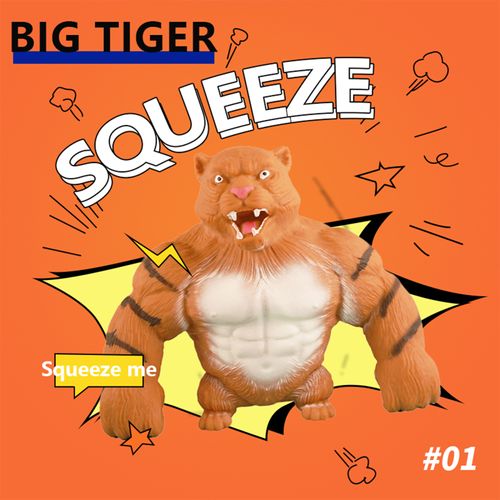 Stress Relief Toys Sensory Fidget Squeeze Monkey Tiger Funny Squishy Tiger Figure Stretchy Animal Toys For Kids Adults