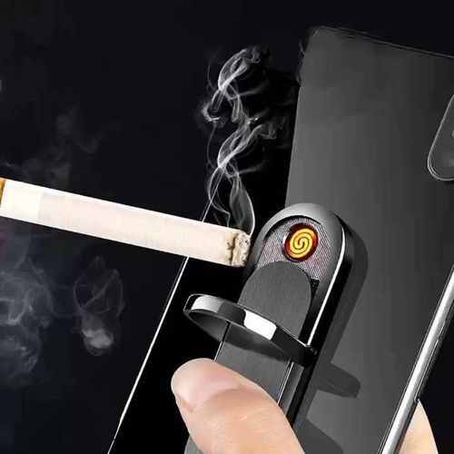 New Windproof Electric Phone Holder Lighter USB Cigarette Windproof Phone Case Ring Lighter