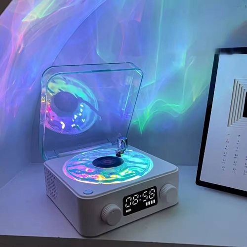 New Waves Vinyl Player Bt Speaker With White Noise Retro Turntable Speaker Sleep Aid Vitrola Shaped Speaker With Rgb Light