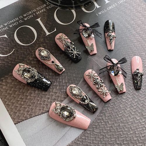 Vintage Pink - Black Luxe Nails