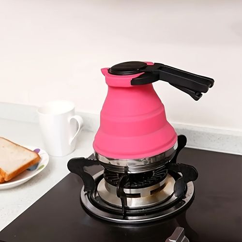 1 Piece Silicone Portable Foldable Water Kettle 1500ml 50.73oz Stainless Steel Modern Design for Camping and Hiking