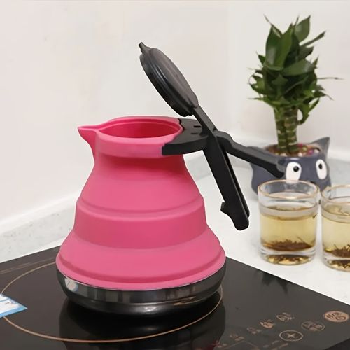 1 Piece Silicone Portable Foldable Water Kettle 1500ml 50.73oz Stainless Steel Modern Design for Camping and Hiking