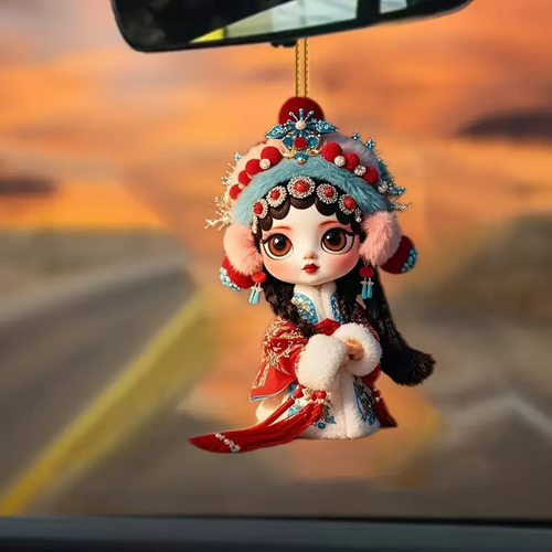 Trendy Chinese-style Young Actress Acrylic Keychain Fairy Pendant Cross-Cultural Opera-Themed Keychain Car Decor