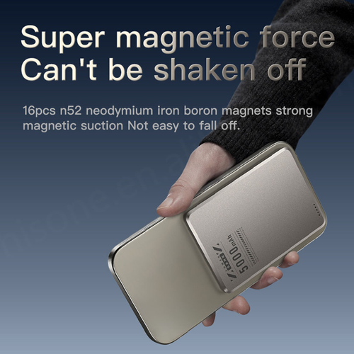 Ultra-Slim Metal MagSafe Wireless Power Bank: 5000mAh, 20W PD Fast Charging, Compact and Portable