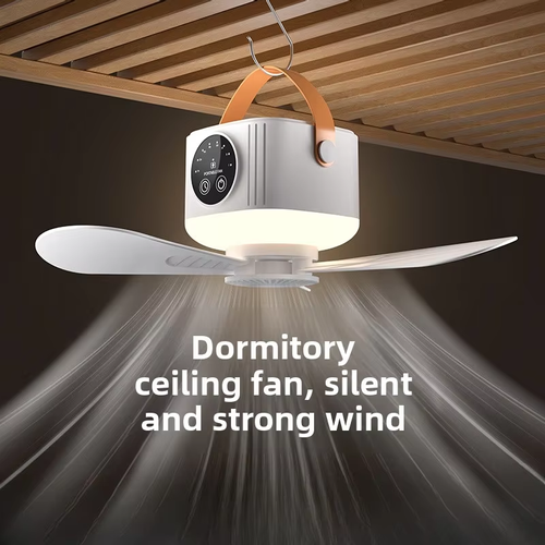 Remote-controlled rechargeable night light fan with a brushless motor and low noise, ideal for dorm rooms and homes, USB rechargeable