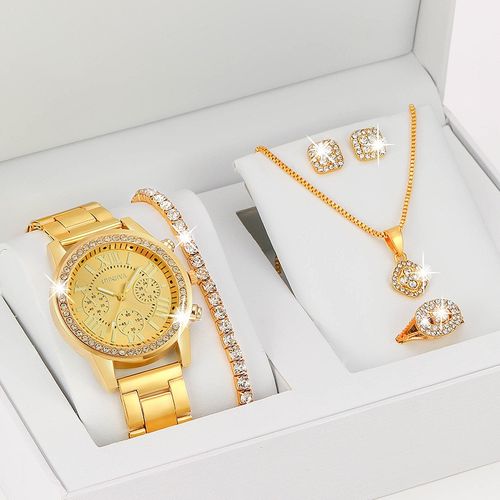 Gift first choice New watch Luxury Vintage quartz Roman dial gold steel strap watch