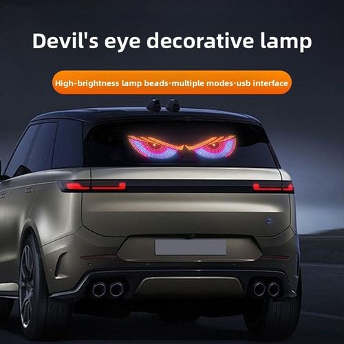 USB car dynamic devil eye light car sticker LED display screen truck small car front and rear windshield light