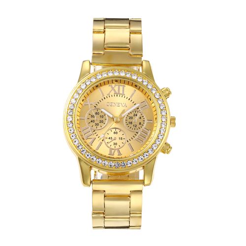 Gift first choice New watch Luxury Vintage quartz Roman dial gold steel strap watch