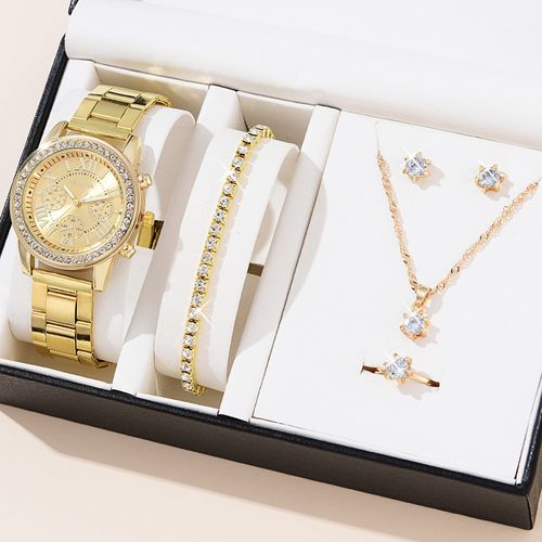 Gift first choice New watch Luxury Vintage quartz Roman dial gold steel strap watch
