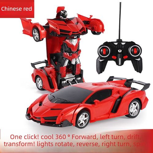 One-click Transformer Car Racing RC Wireless Remote Control Car Rechargeable Electric Children's Toy Sports Car Model