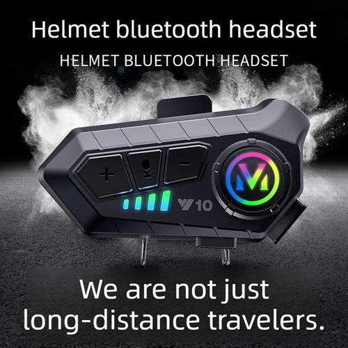 Motorcycle helmet Bluetooth headset with heavy bass, great call quality, long battery life, waterproof and noise-canceling.