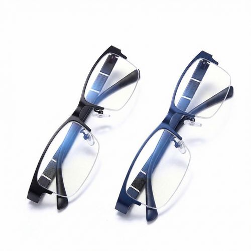 Anti-blue light business and study semi-rimless non-prescription glasses