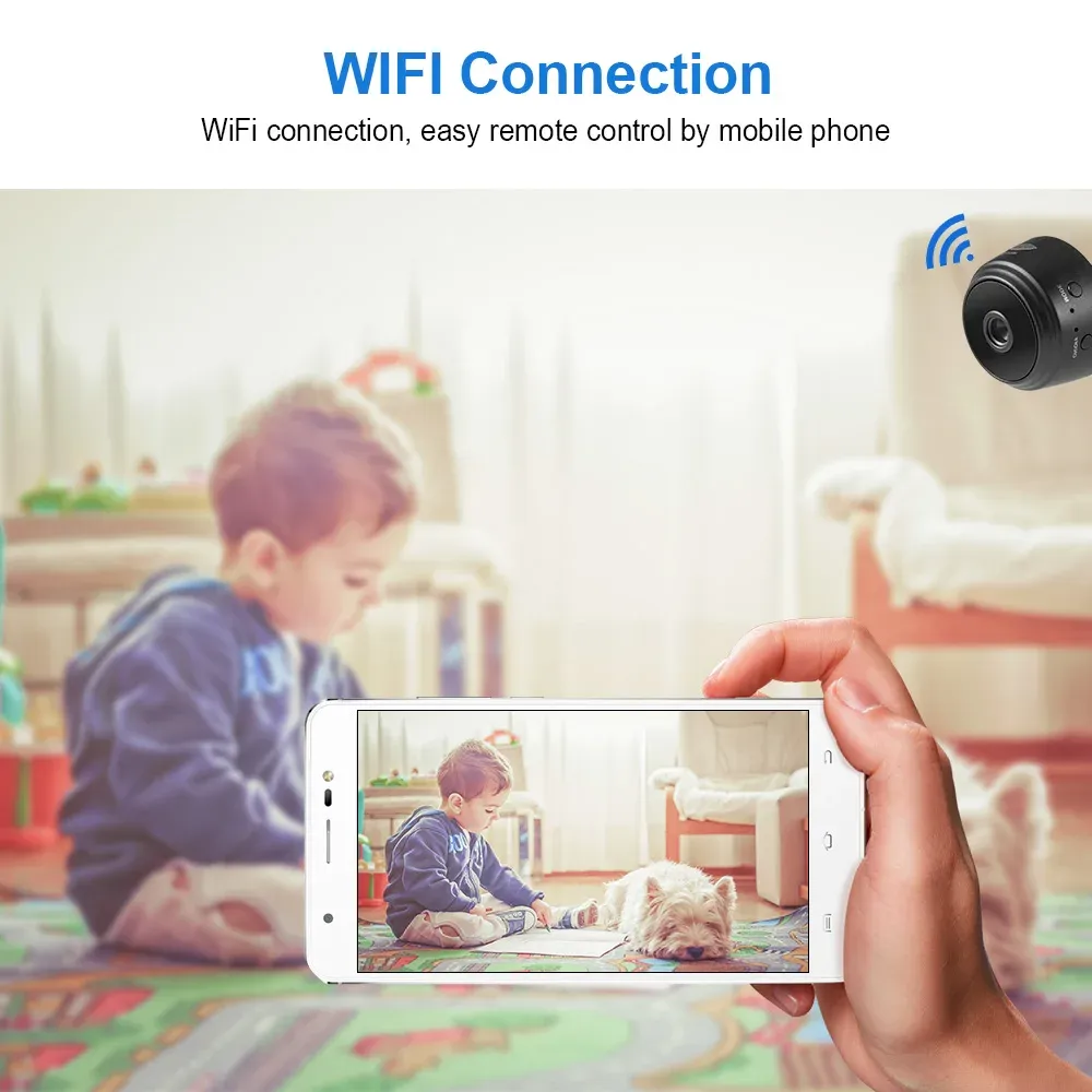 HD 1080P WIFI IP Camera Home Security Small Size IR Night Vision Motion Detect Alarm Portable Mini Surveillance Camera