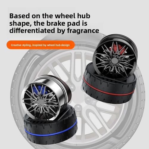 Solar-Powered Car Aromatherapy Diffuser with Rotating Hubcap, Fragrant Car Decor for Men, High-End Center Console Decoration
