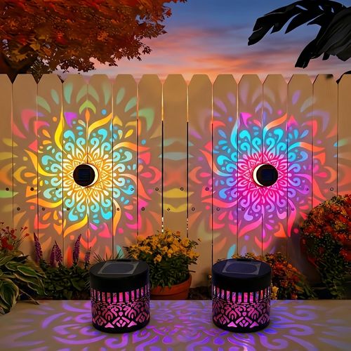 Solar outdoor wall lamp mandala iron art waterproof courtyard landscape lawn rural small yard outdoor lighting decoration
