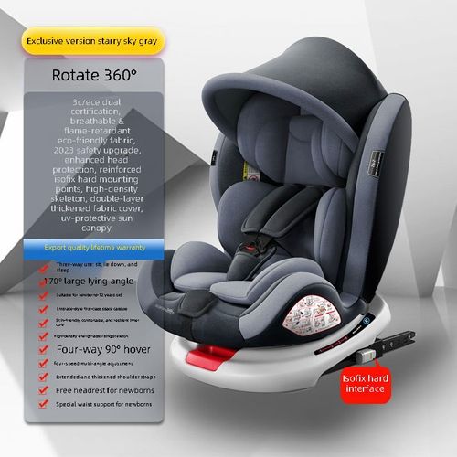 Child safety car seat for infants and babies, 360-degree rotating, simple and portable, universal for 0  years old