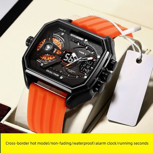 Large dial men's watch, electronic, multi-functional, sports, luminous, waterproof, new style men's watch
