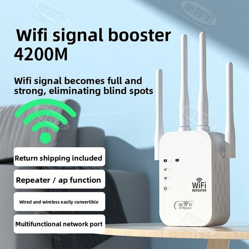 Wi-Fi signal amplifier enhancer expands router extender network signal wireless repeater through walls for reception