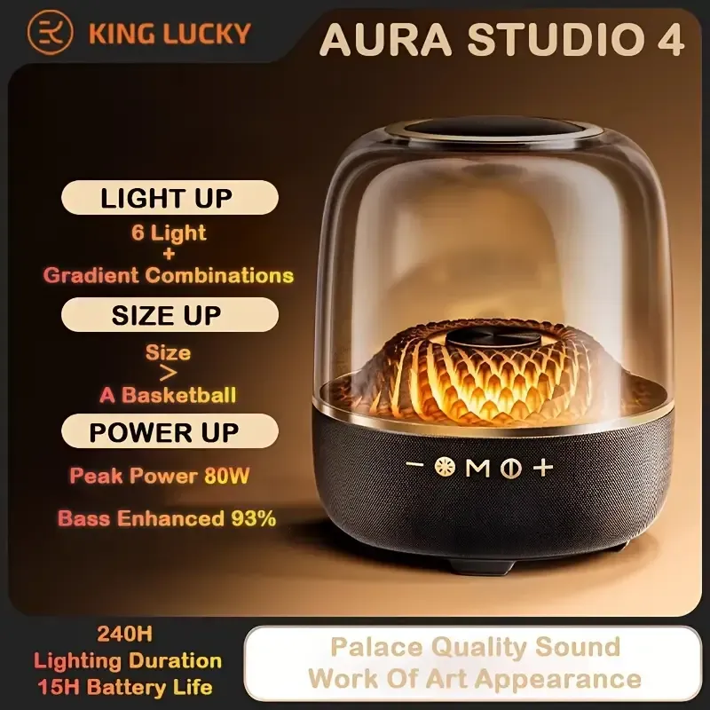 Wireless Bluetooth Speaker Trendy Music Bedside Lamp Dimmable Warm White Light &RGB Color Changing
