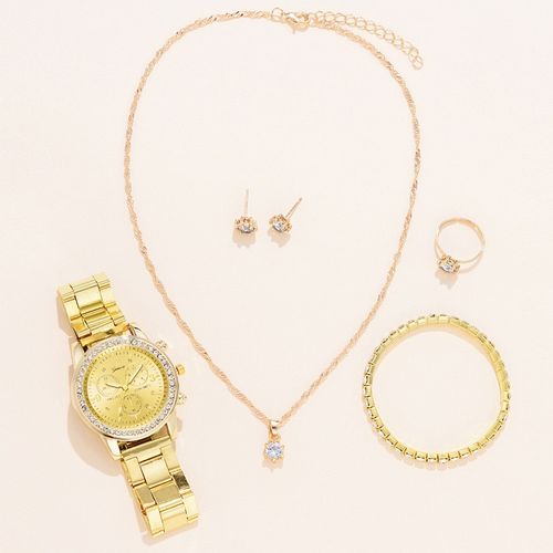 Gift first choice New watch Luxury Vintage quartz Roman dial gold steel strap watch
