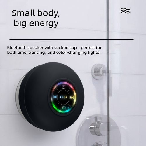 New Suction Cup Waterproof Anti-slip Bluetooth Mini Wireless Portable Speaker LED Colorful Gift Speaker BTS0