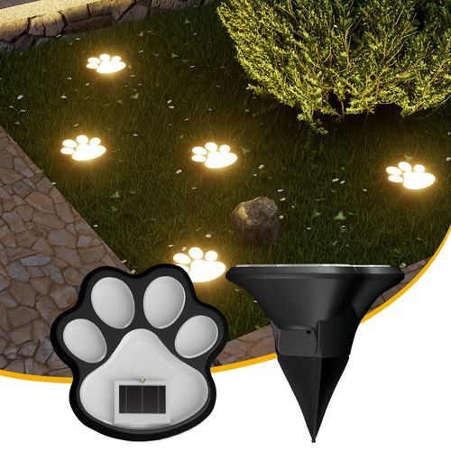 Solar lawn light LED simulated paw print dog paw ground plug light outdoor rainproof courtyard garden decorative ground buried light