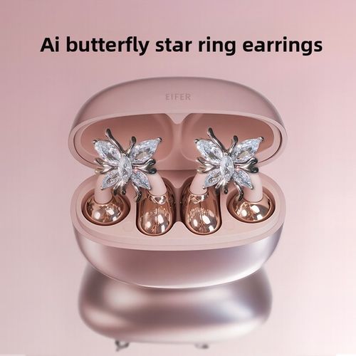 Butterfly Earring Bluetooth Clip-on Wireless Sports Earphones - Stylish Design and Long Battery Life