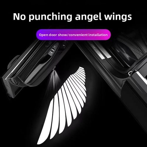 Angel Wing Car Door Projection Light, Car Welcome Light, Ground Light, Car Interior Decoration, Wiring-Free Car Door Opening Sensor