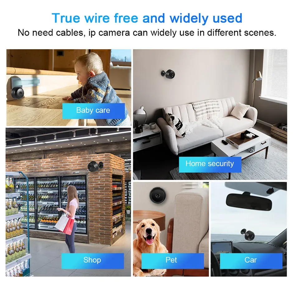 HD 1080P WIFI IP Camera Home Security Small Size IR Night Vision Motion Detect Alarm Portable Mini Surveillance Camera