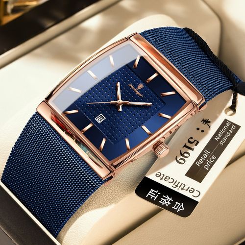 Luxury ultra-thin men's watch, waterproof, calendar mesh strap, business watch, waterproof wristwatch