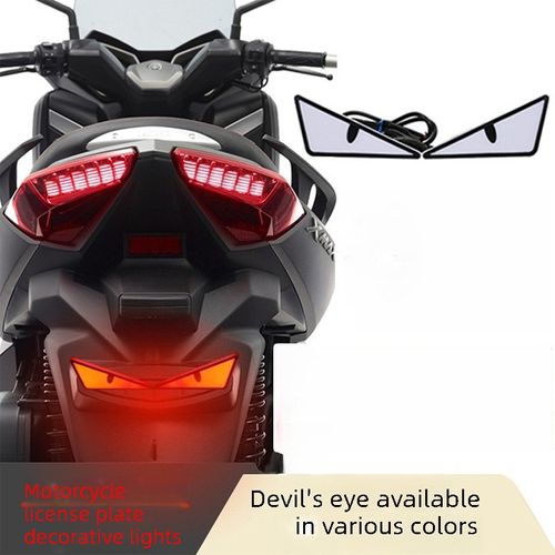Motorcycle license plate warning light triangle devil eye flashing screw light universal motorcycle decorative car light modification