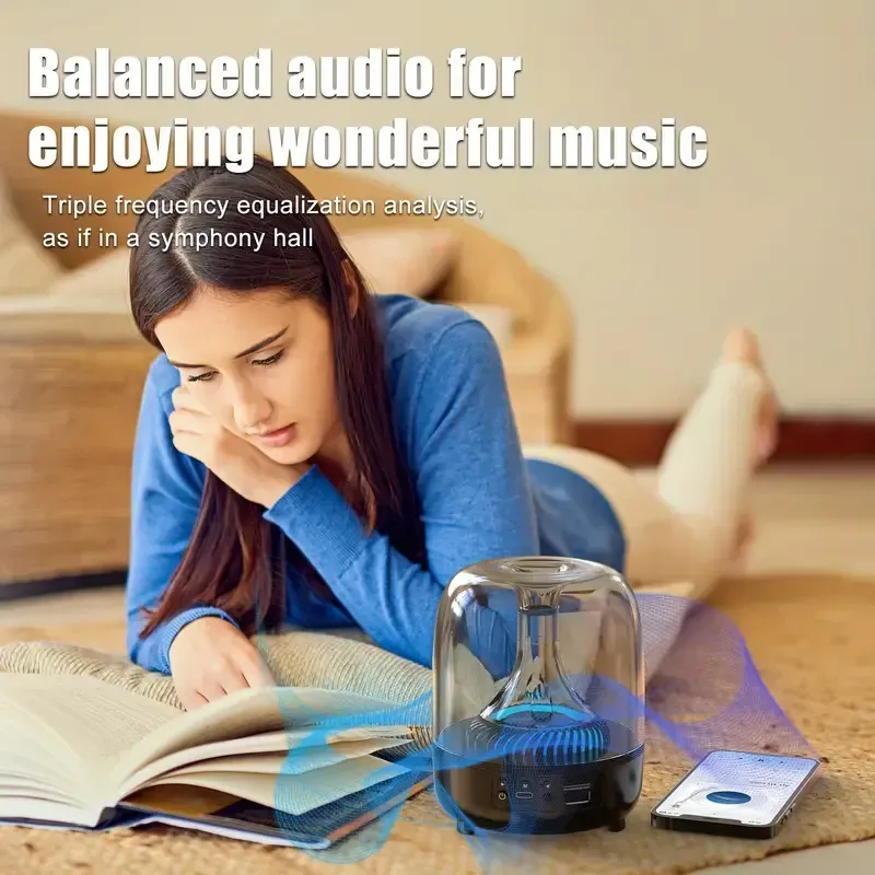 Wireless Bluetooth Speaker Trendy Music Bedside Lamp Dimmable Warm White Light &RGB Color Changing