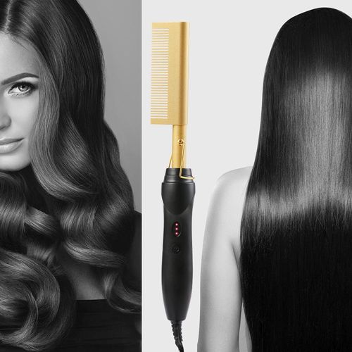 Electric curling comb 2-in-1 curling iron electric curling and straightening copper comb with curling and straightening functions electric straig