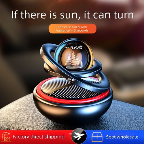 Solar-powered rotating car perfume, aluminum alloy interstellar levitation car air freshener