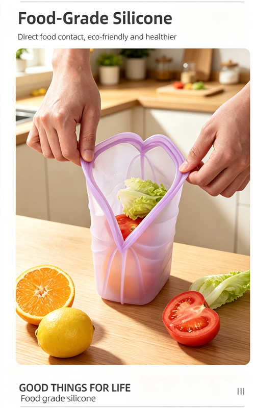 Airtight Silicone Food Storage Bag | Reusable & Leak Proof