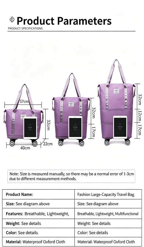 3‑Fold Large Capacity Travel Bag