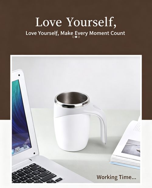 Portable Self-Stirring Coffee Mug