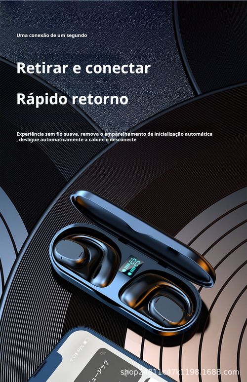 Bluetooth sem fio bluetooth fone de ouvido grande bateria display digital chamada condução óssea movimento pendurado fone de ouvido