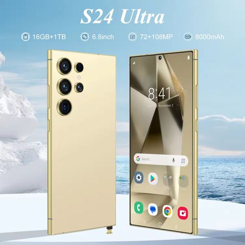 Original S24 super 5g smartphone 16gb + 1tb 6.8 polegadas hd tela android 14 reconhecimento facial 108MP câmera traseira para desbloquear jogos