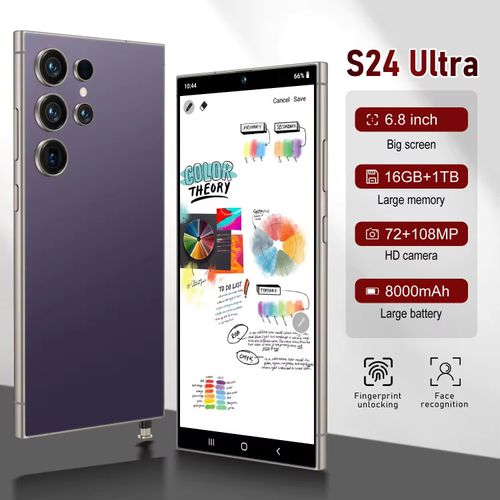 Original S24 super 5g smartphone 16gb + 1tb 6.8 polegadas hd tela android 14 reconhecimento facial 108MP câmera traseira para desbloquear jogos