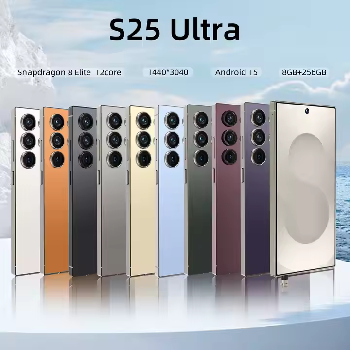 Original S25 Ultra 5G Dual Sim Smartphone 8GB + 256 com HD LED Display LTE Compatibilidade celular 3G e 4G Função