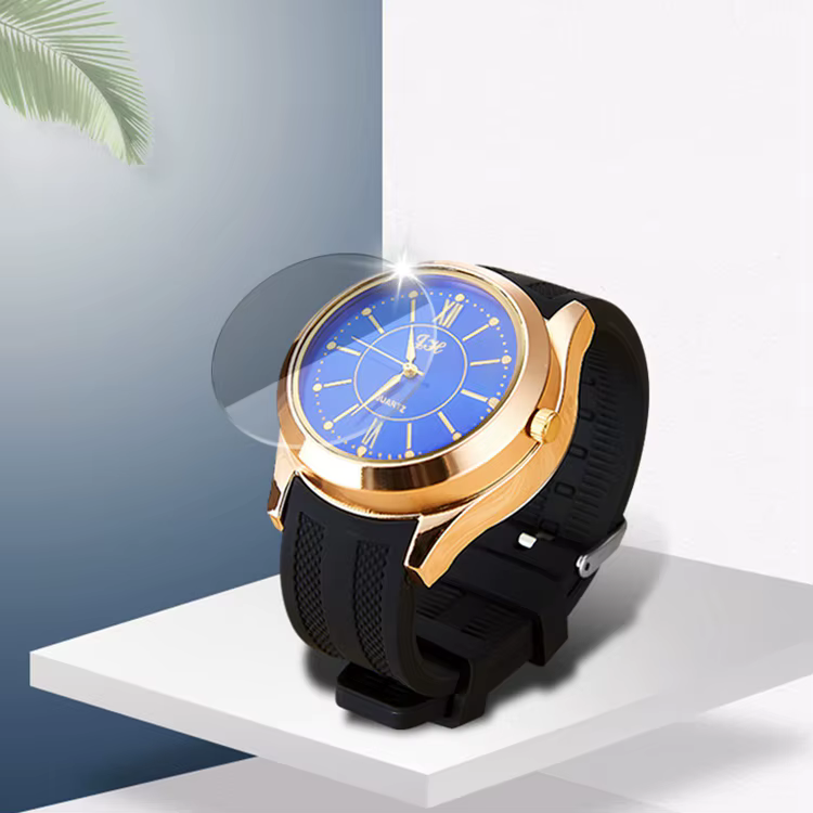 Isqueiro multifuncional de quartzo para relógio, lanterna recarregável de chama dupla para cigarros