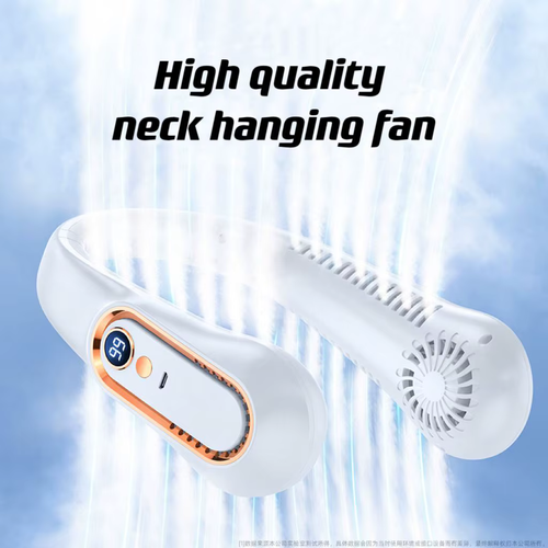 Ventilador de pescoço portátil recarregável personalizado, ventilador de refrigeração de verão para exteriores com visor LED