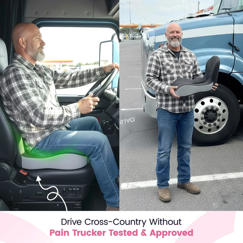 Non-slip memory foam seat – Sciatica relief, breathable cover & universal support! 🚗🪑