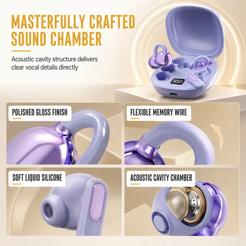 🎧 3-in-1 Bluetooth Earbuds: Sports Clip & Sleep Buds, Stable Fit, Comfortable, Long Battery